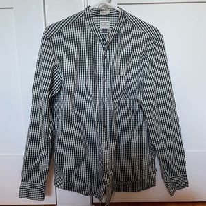 Collarless J Crew classic button down